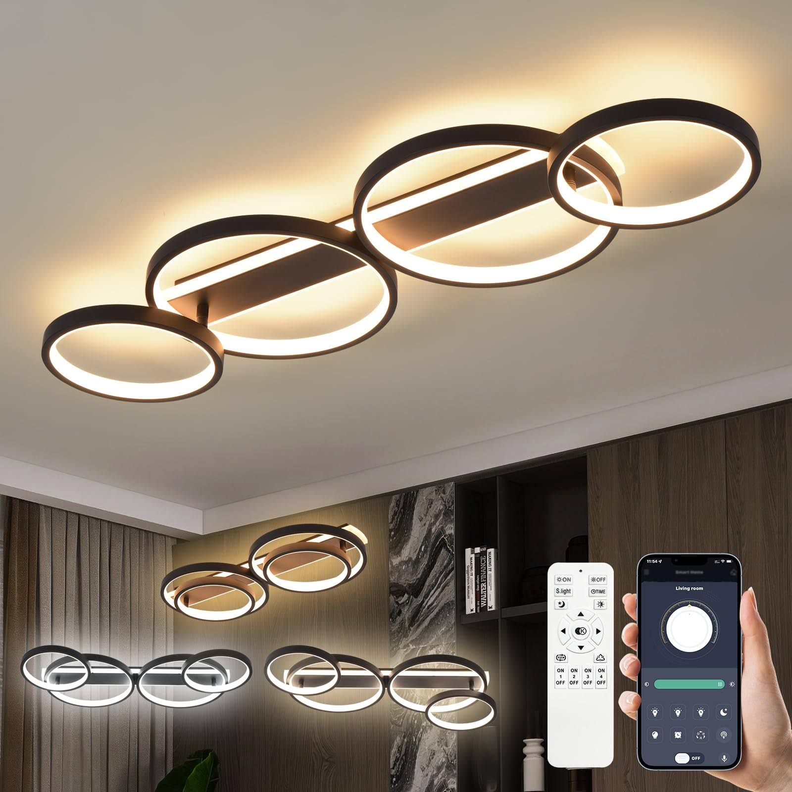 LED Deckenlampe,Dimmbar Deckenleuchte Mit Fernbedienung APP,Einstellba