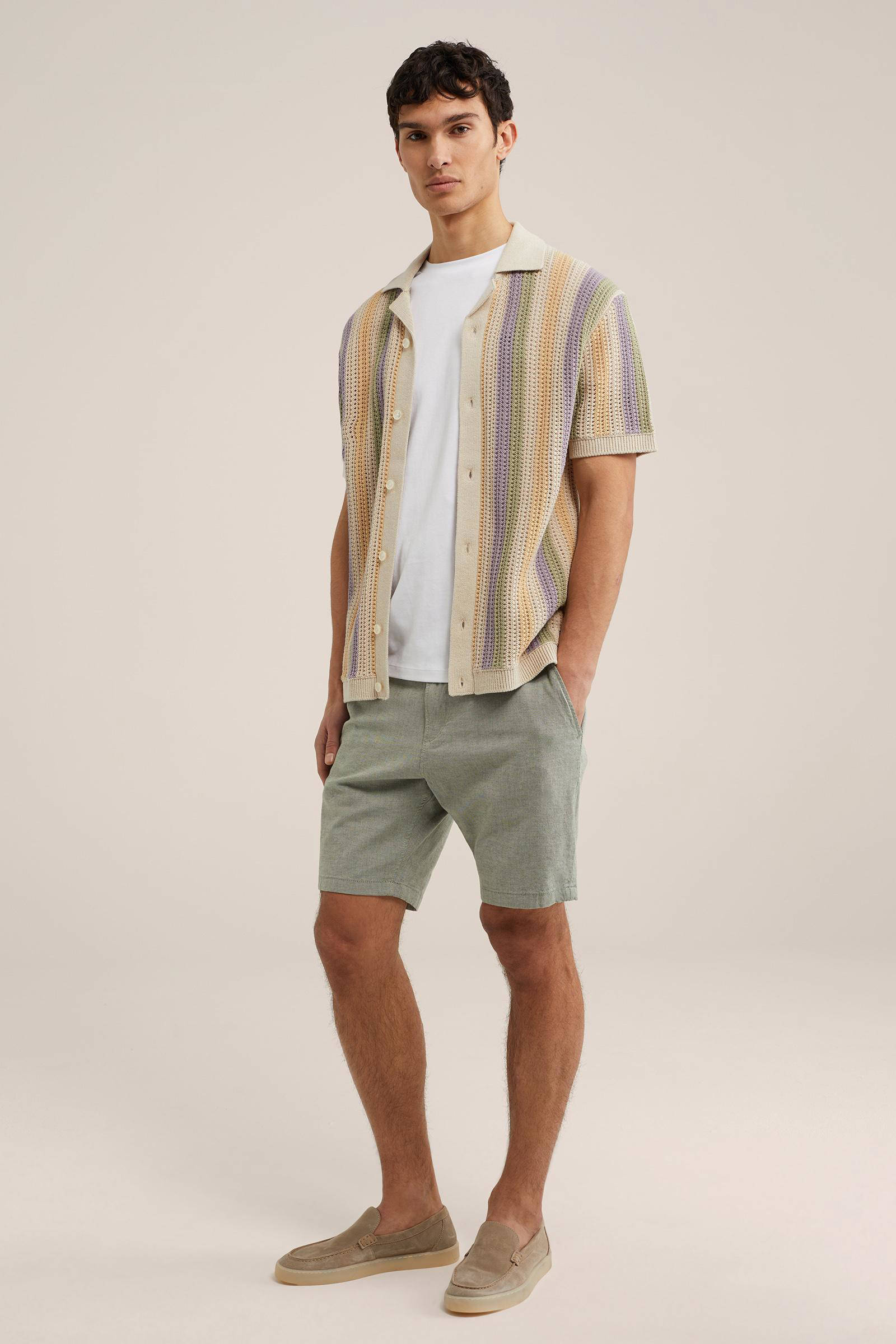 WE Fashion gemêleerde regular fit short thyme