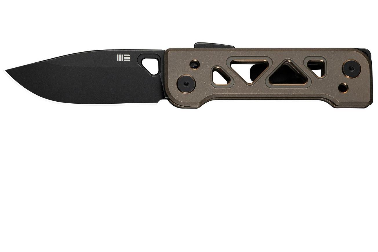 WE Knife Tyro WE24001-3 Stonewashed CPM 20CV, Bronze Titanium, Snecx Tan design, zakmes