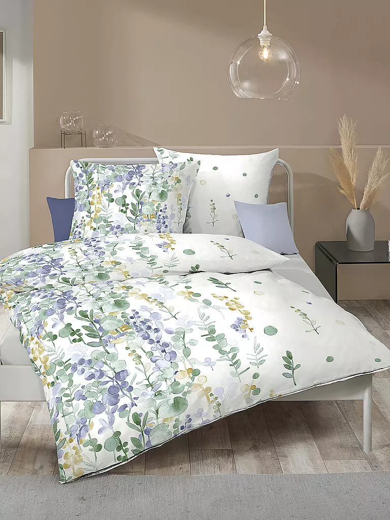 KAEPPEL Flanell Bettwäsche 70x90cm/140x200cm INAYA Lavender weiss