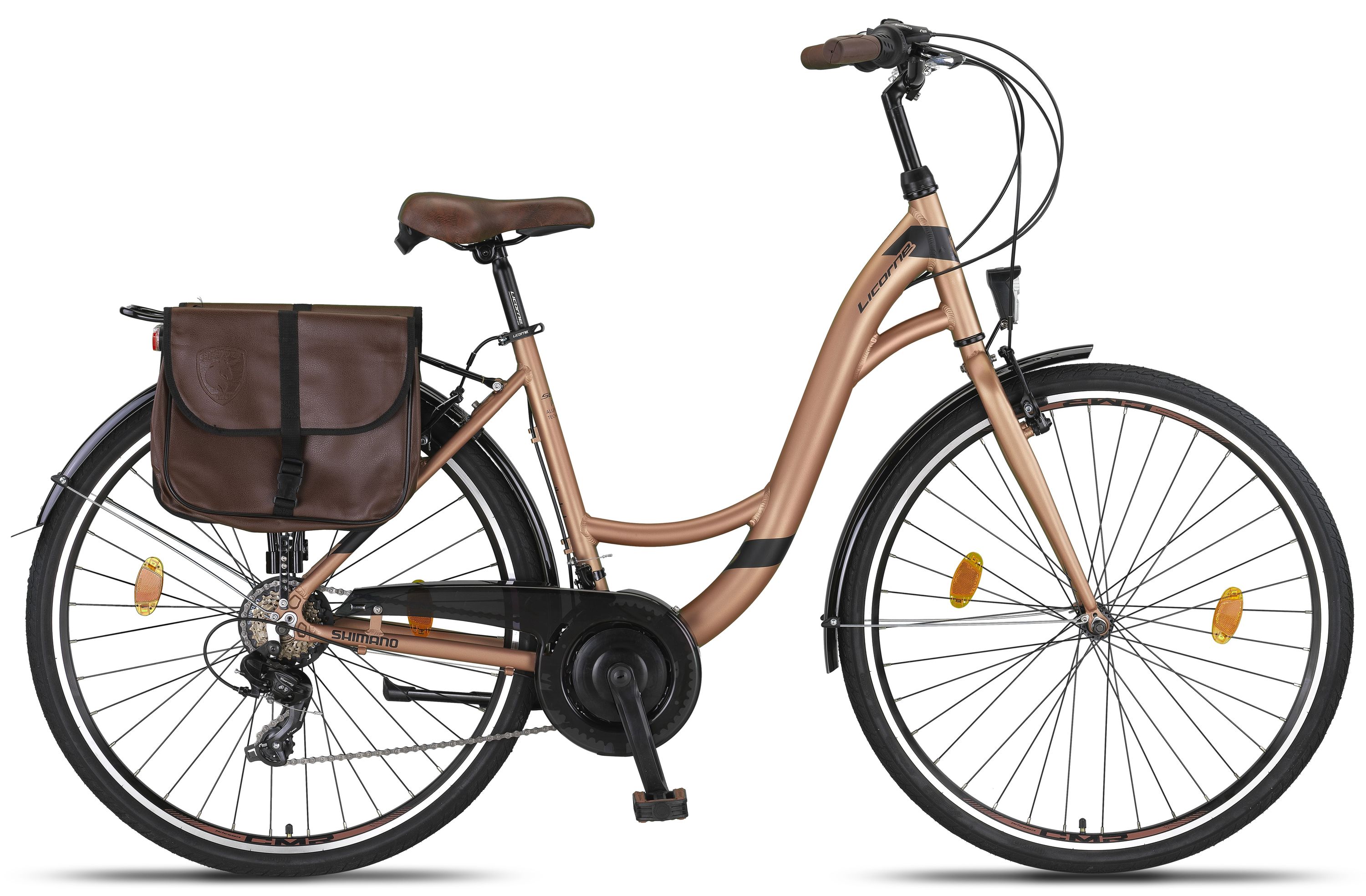 Licorne Bike Stella Plus Premium City Bike in Zoll Aluminium Fahrrad für Mädchen, Jungen, Herren und Damen - 21 Gang-Schaltung - Hollandfahrrad