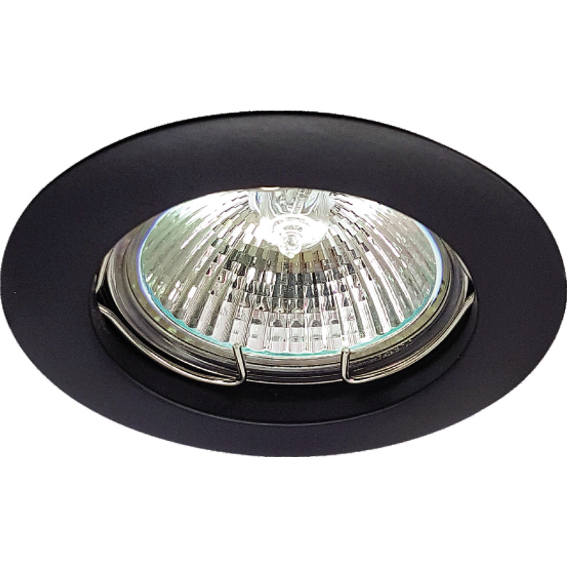 Inbouwspot rond vast IP20 GU10 Zwart*