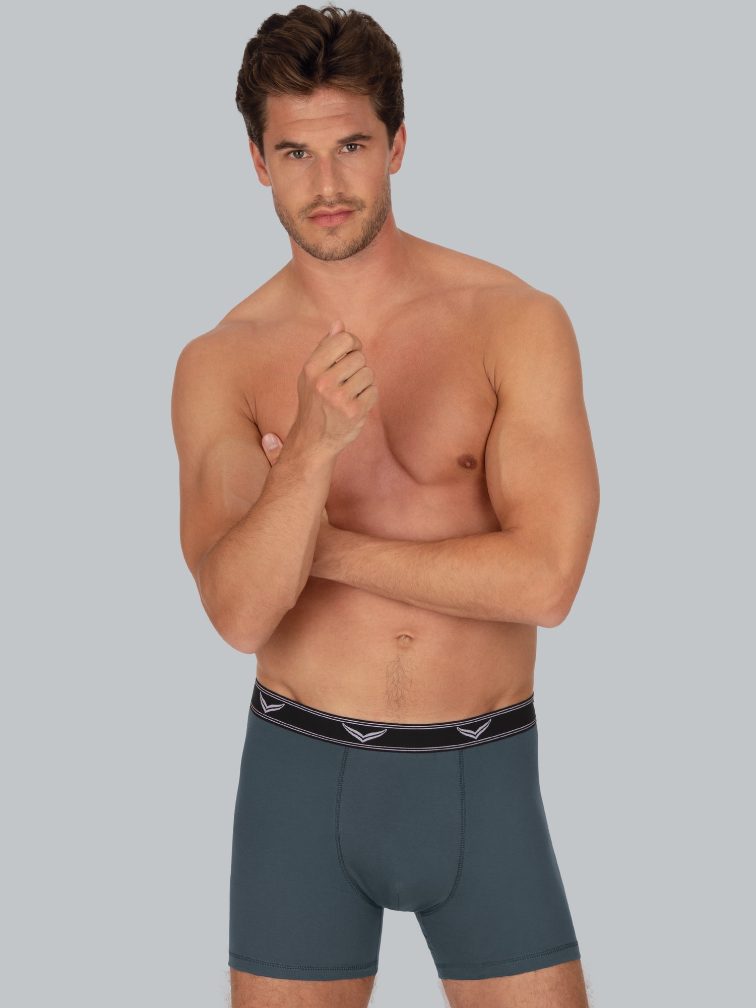 Pants aus Baumwolle/Elastan Anthrazit