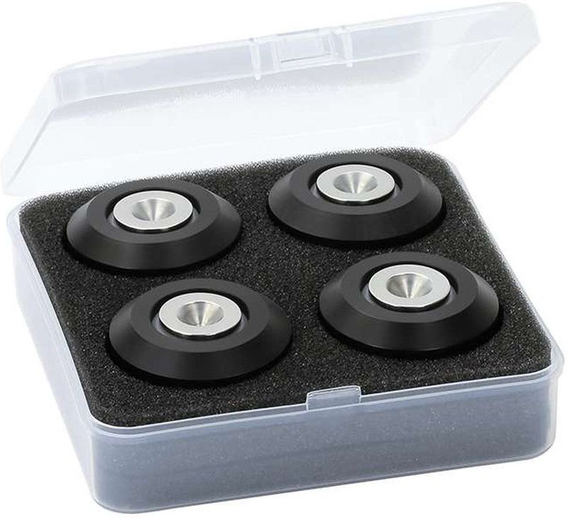 Dynavox - Highend Set van 4 - Dubbele Schokdempers - Zwart - Aluminium met Siliconen Rubbers