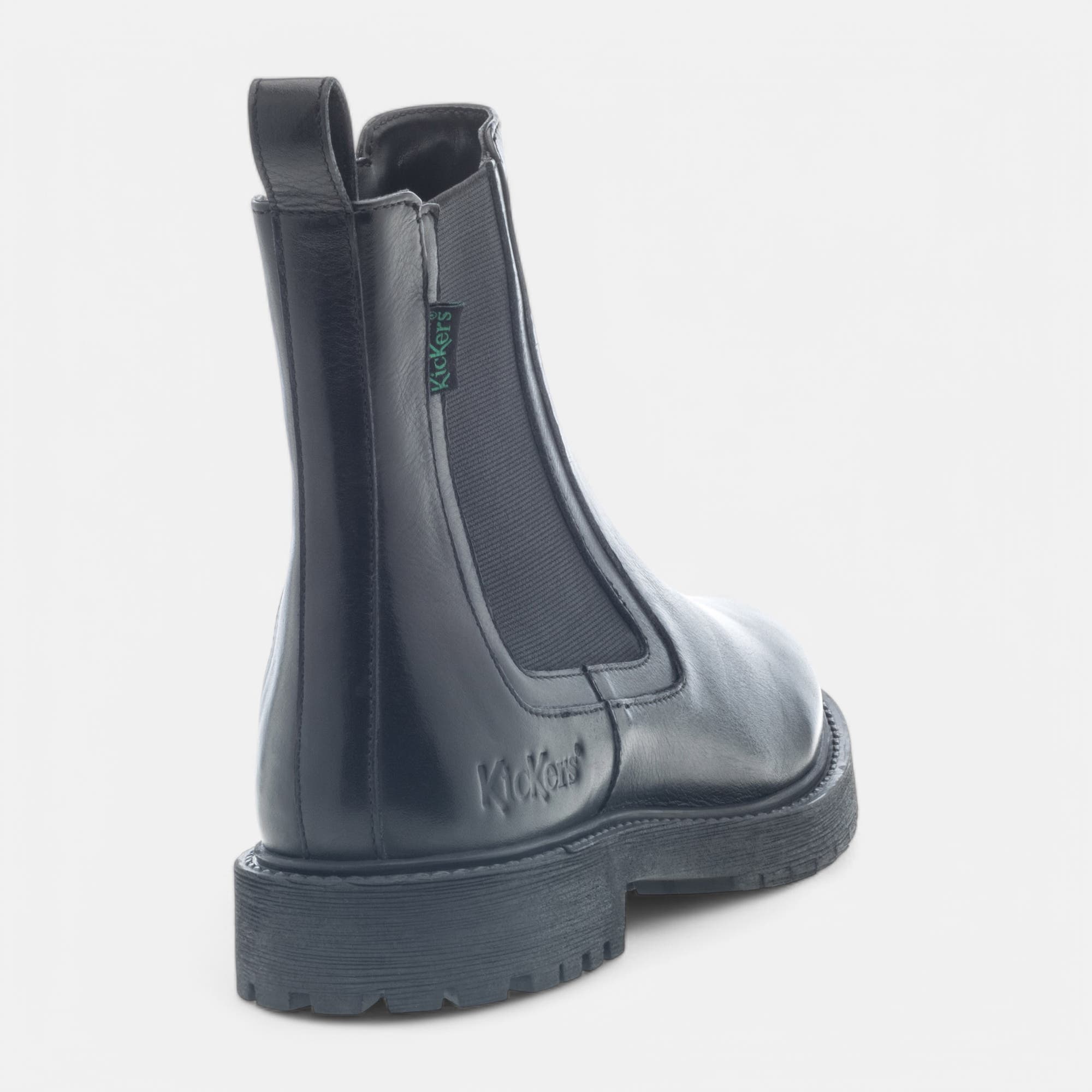 Boots chelsea Femme en cuir noir
