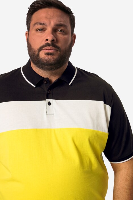 Men+ Poloshirt, Halbarm, Bauchfit, Colorblocking, bis 84/86