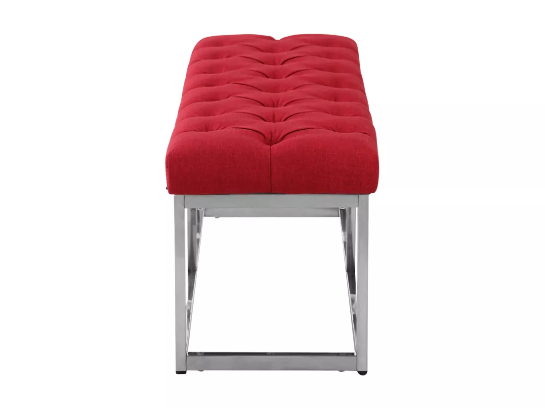 Banquette - Tissu & Acier inoxydable - Rouge - Amun