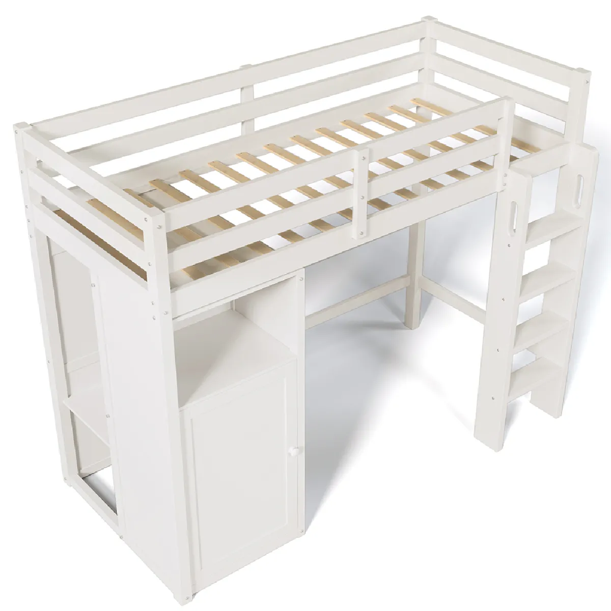 Komhtom Lit d'enfant surélevé 90x200 - Blanc