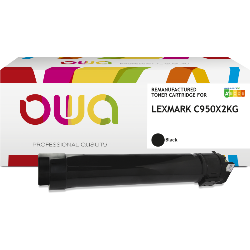Toner remanufacturé OWA - standard - Noir - pour LEXMARK C950X2KG