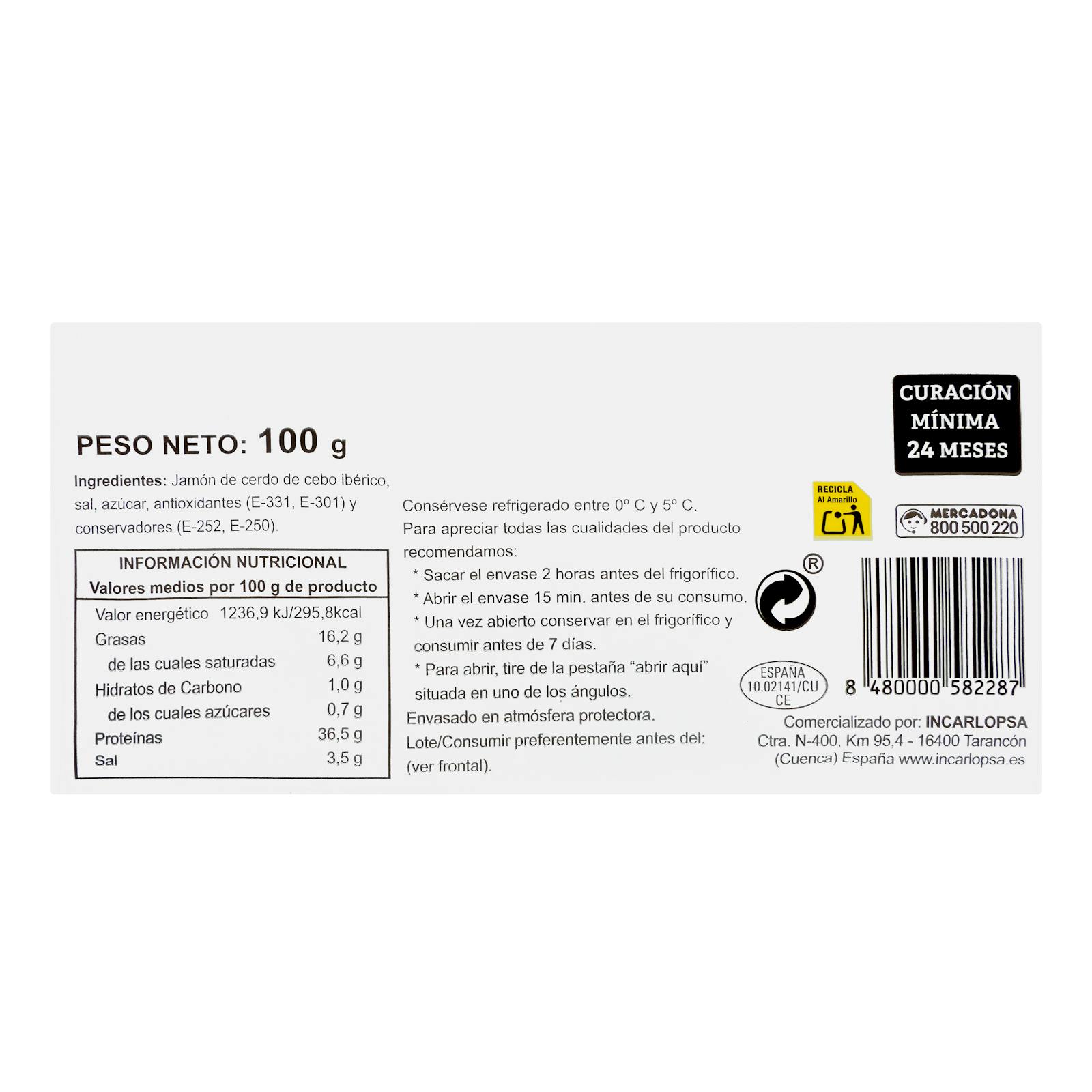 Jambon ibérique de cebo 50% race ibérique La Hacienda del Ibérico
