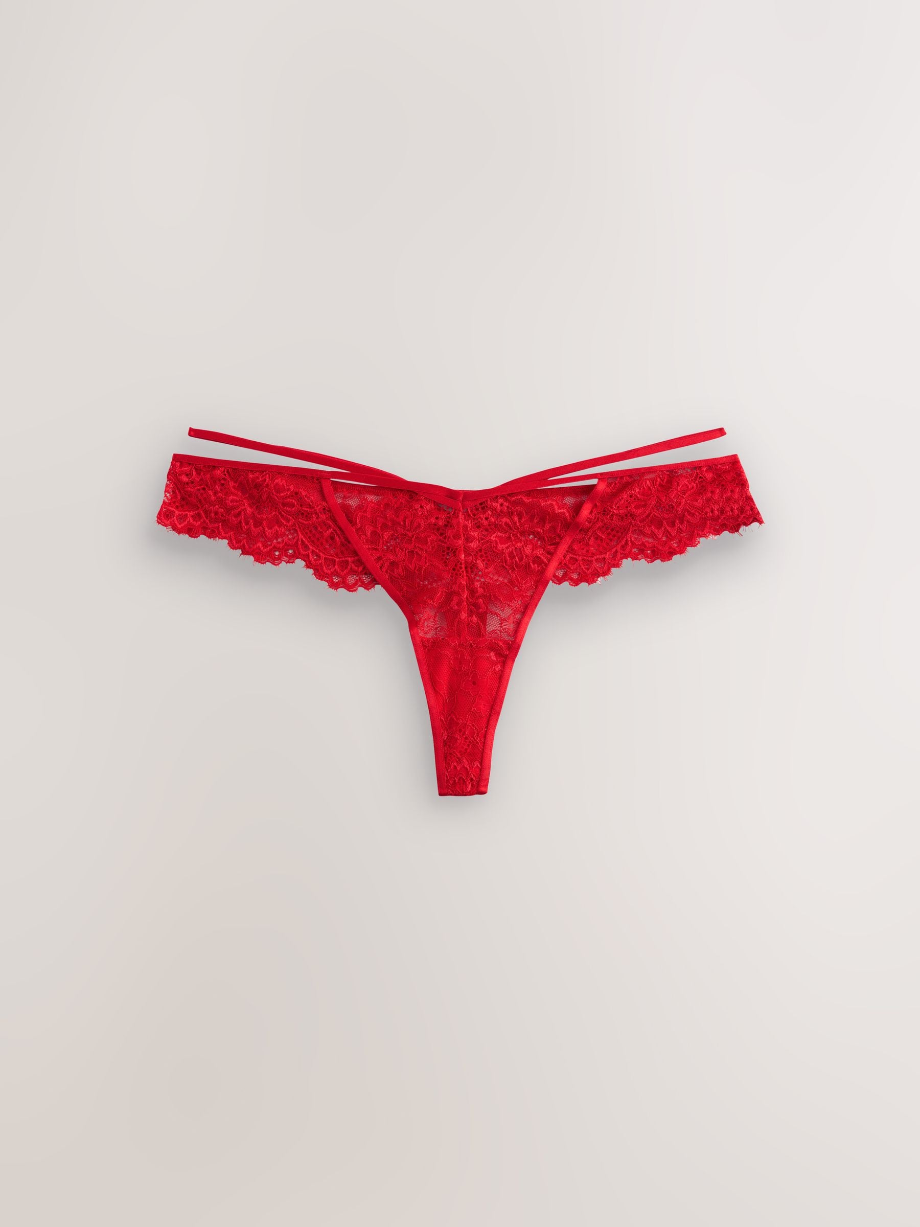 Rood - Slipjes met kant