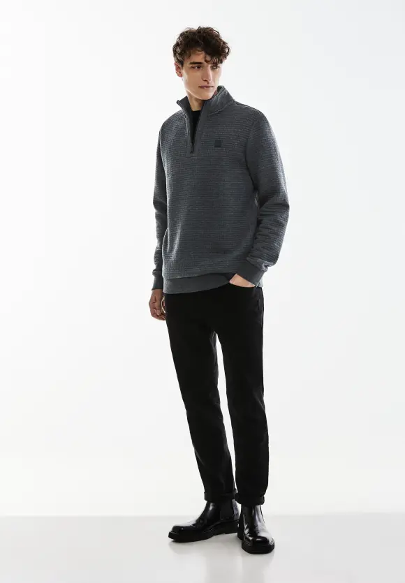 Troyer mit Struktur - anthra grey melange