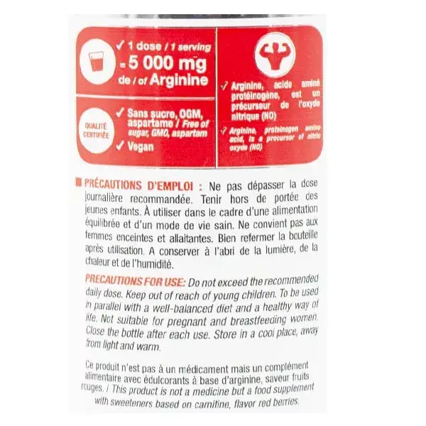 Eric Favre Booster & Pre Work Out L-Arginine Pro Zero Fruits Rouges 500ml