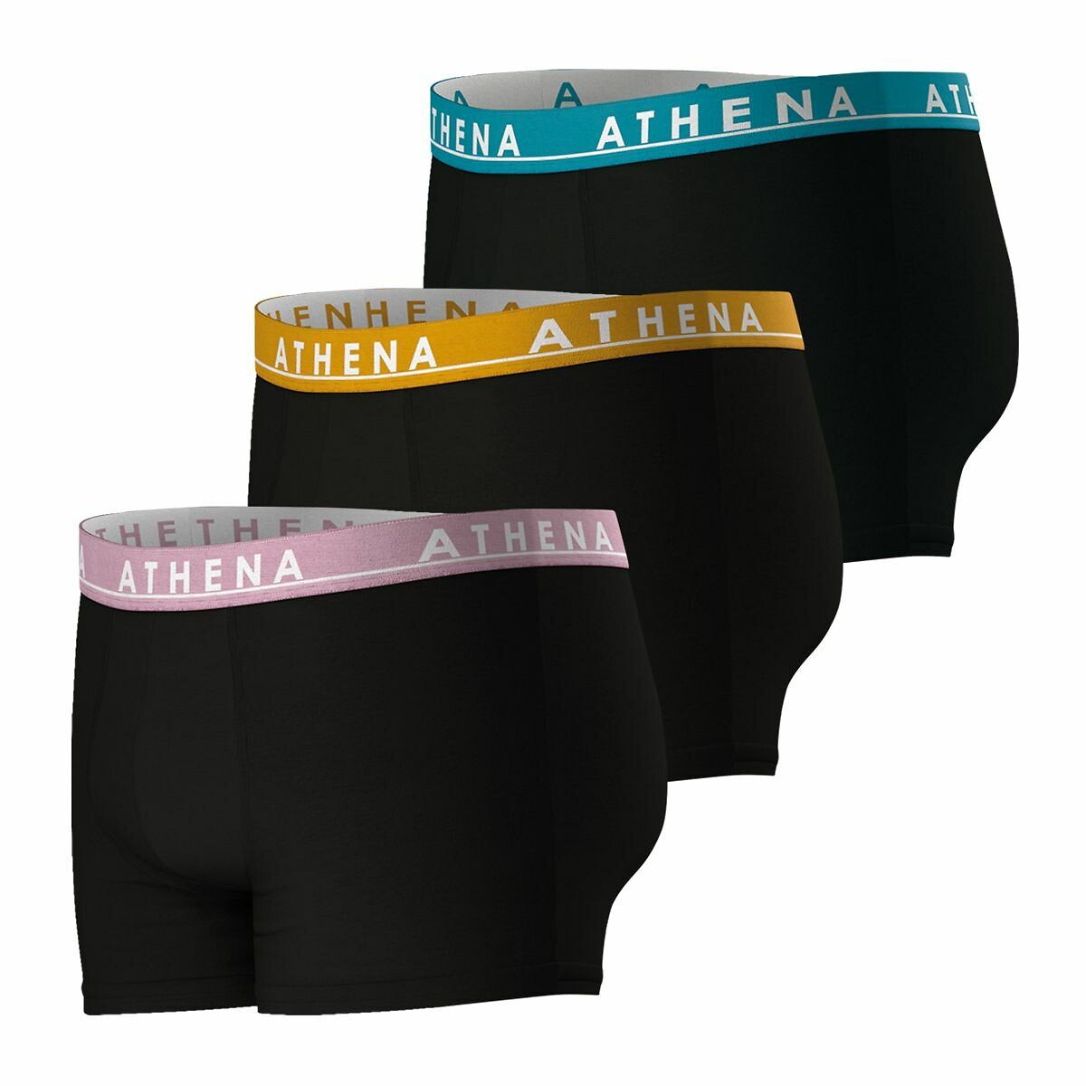 ATHENA<br>Conjunto de 3 cuecas boxer lisas Easy Color