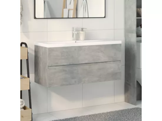 Ensemble de meubles de salle de bain 2 pcs gris béton