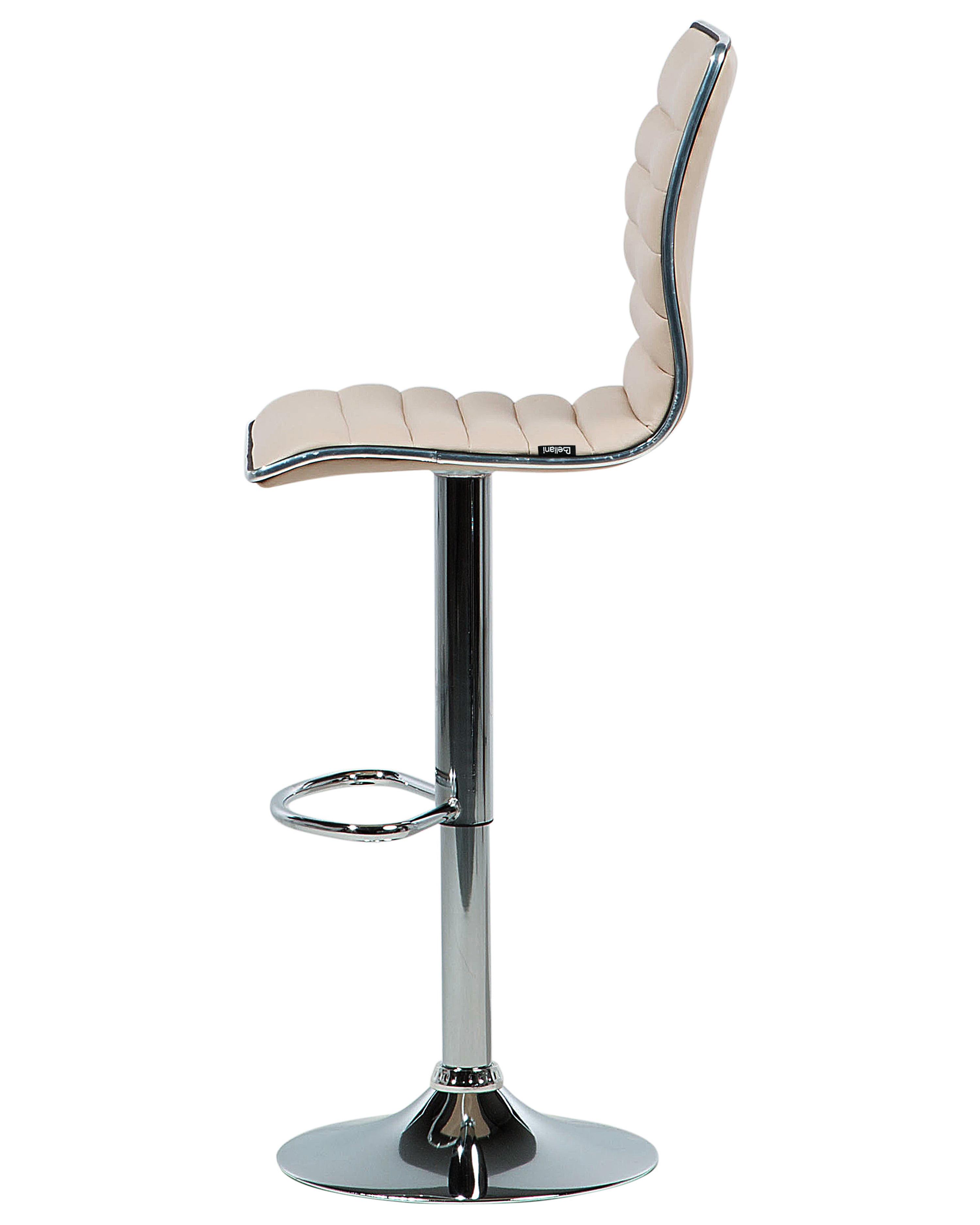 Set van 2 barstoelen LUCERNE Kunstleer draaibaar Lichtbeige