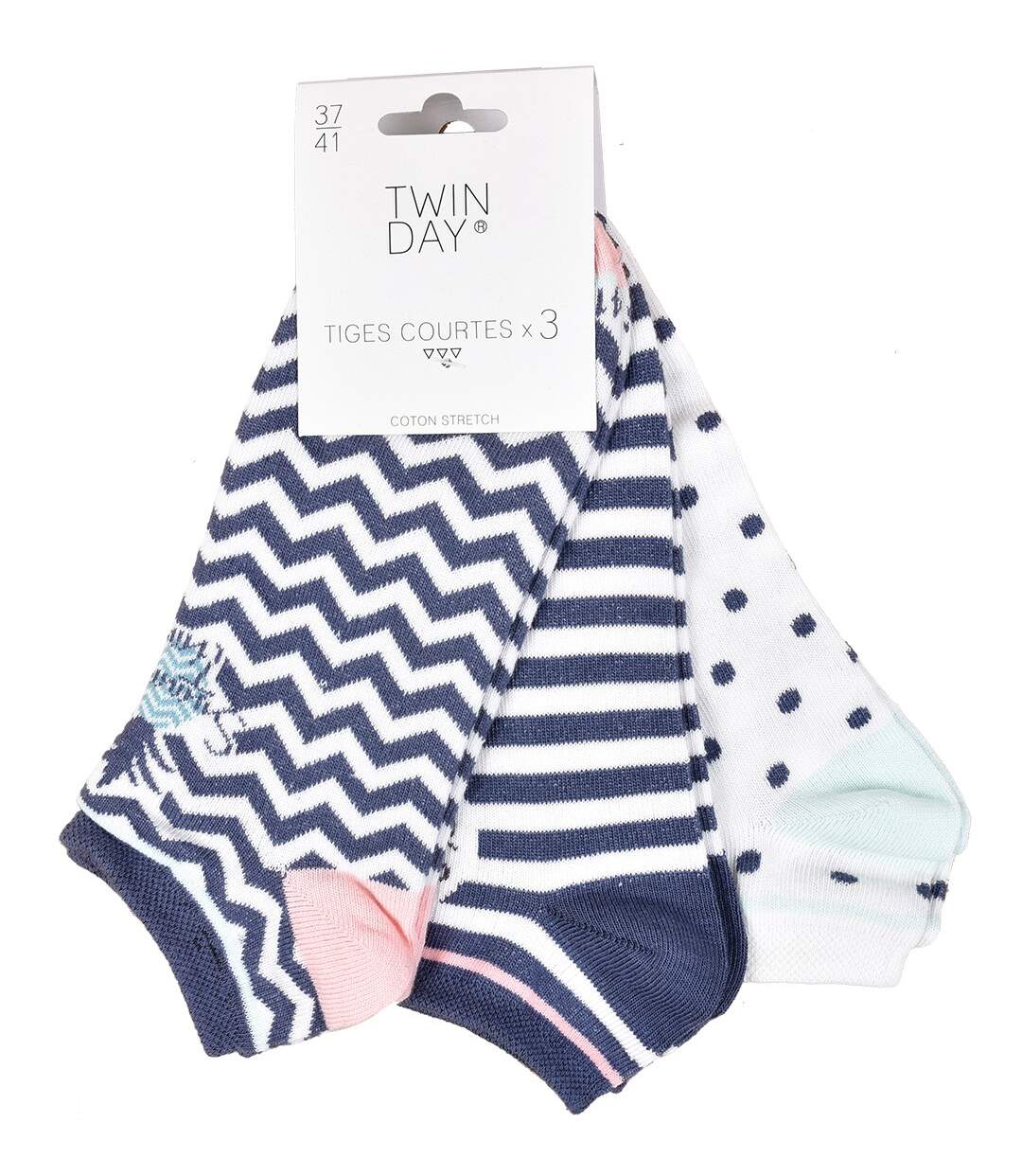 Chaussettes Courtes femme TWINDAY Qualité et Confort-Assortiment modèles photos selon arrivages- Pack de 6 Paires Summer 225165