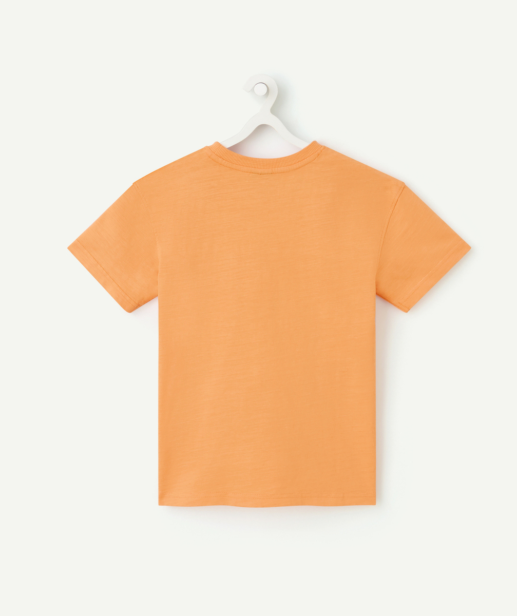 t-shirt manches courtes garçon en coton bio orange