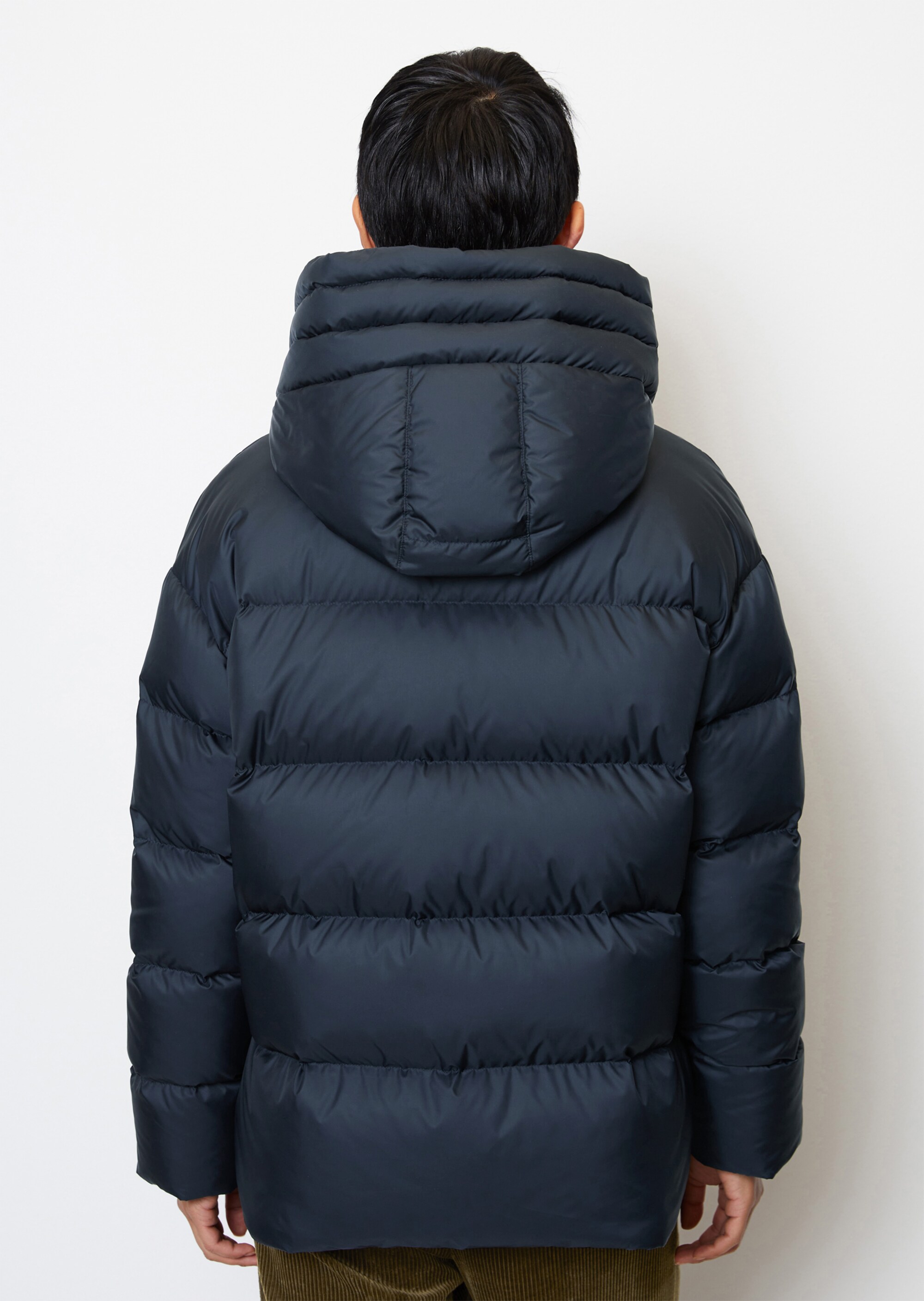 Puffer-Daunenjacke relaxed mit seitlichen Knopfleisten