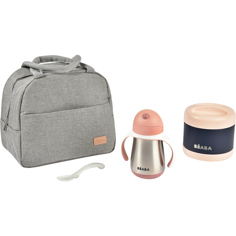 BEABA® Mahlzeit-Taschen Set On-the-go - altrosa