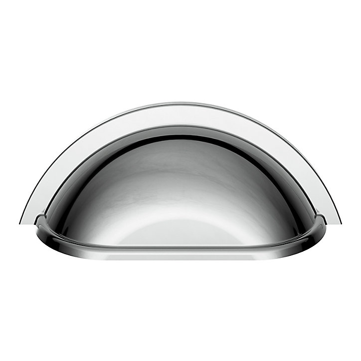 Poignée de meuble demi-ronde GoodHome Govlin effet chromé gris l.81mm x l.30mm x H. 30mm entraxe 64mm