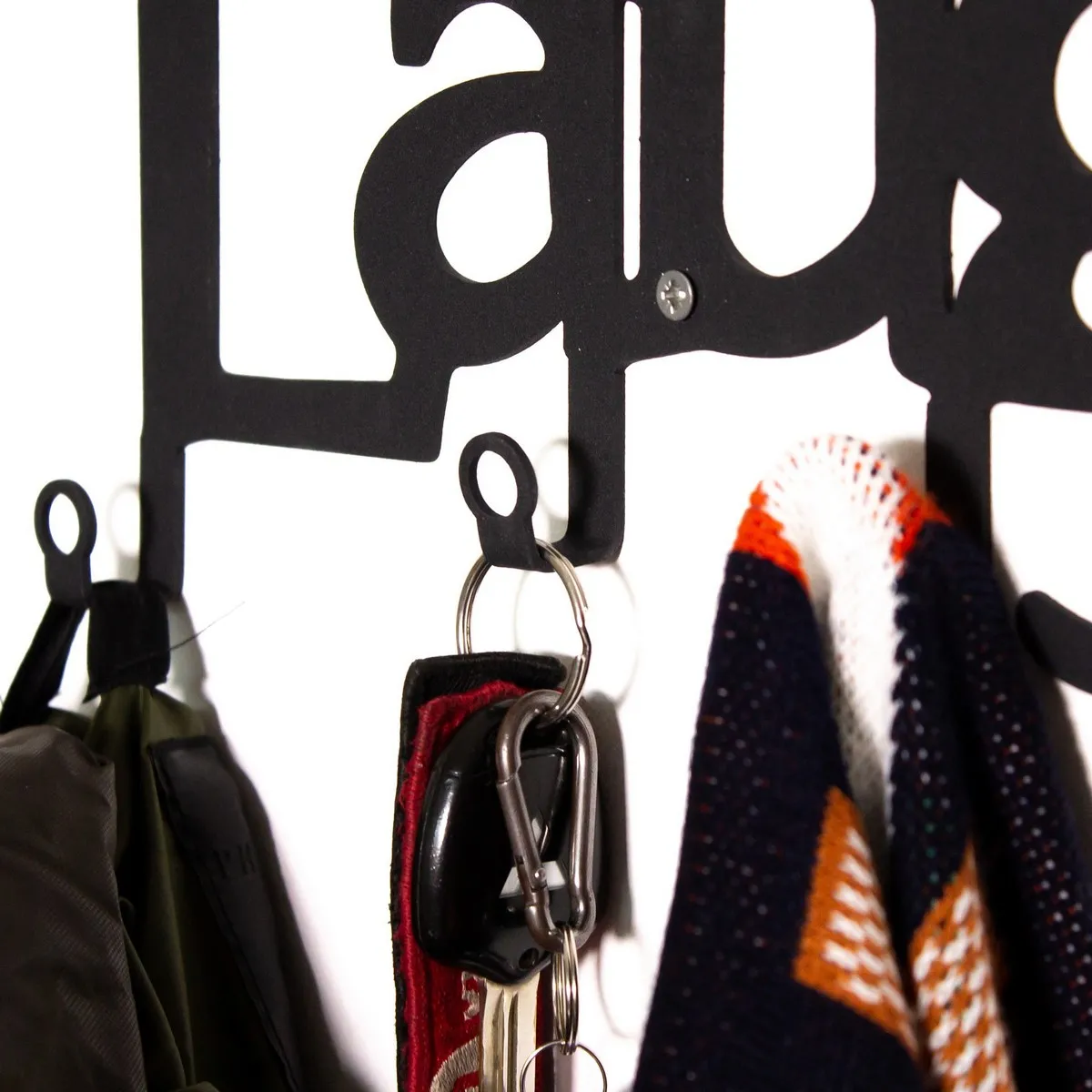 Epikasa Porte-Manteau Murale Live Love Laugh Noir