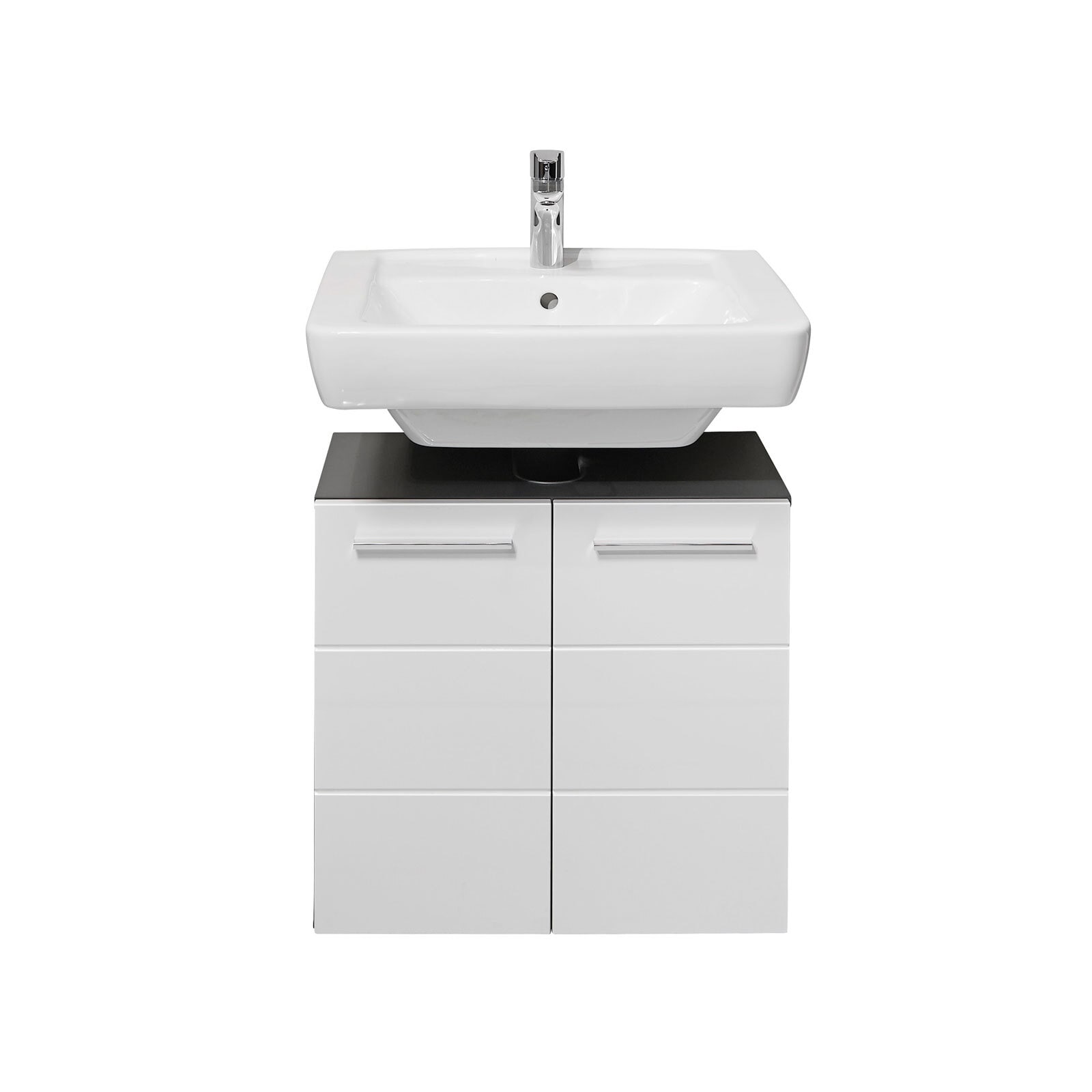 Waschbeckenunterschrank Gloss60 cm - Weiß Hochglanz