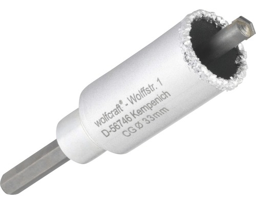 Wolfcraft hardmetalen boor Ø 33 mm incl. schacht, boor