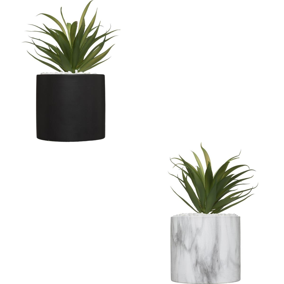 PLANTE POT MARBRE SAO H.17.5CM