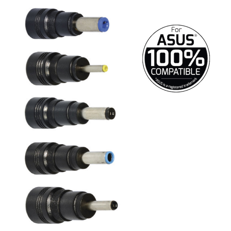 (65W) Universal Asus Power Netzteil 19.5V inkl. 5 Adaptersteckern 3.33A (900093-AS) - Schwarz