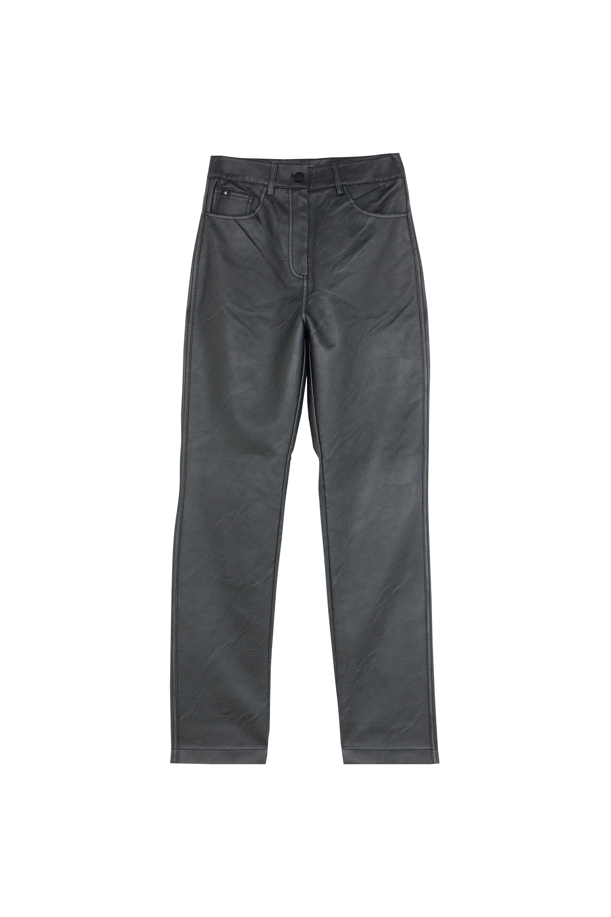 CALVIN KLEIN JEANS Pantalon FAUX LEATHER HIGH RI Noir