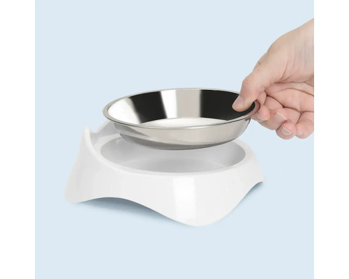 Catit Pixi enkele voerbak, ergonomisch gevormd, vaatwasserbestendig, 200 ml, wit