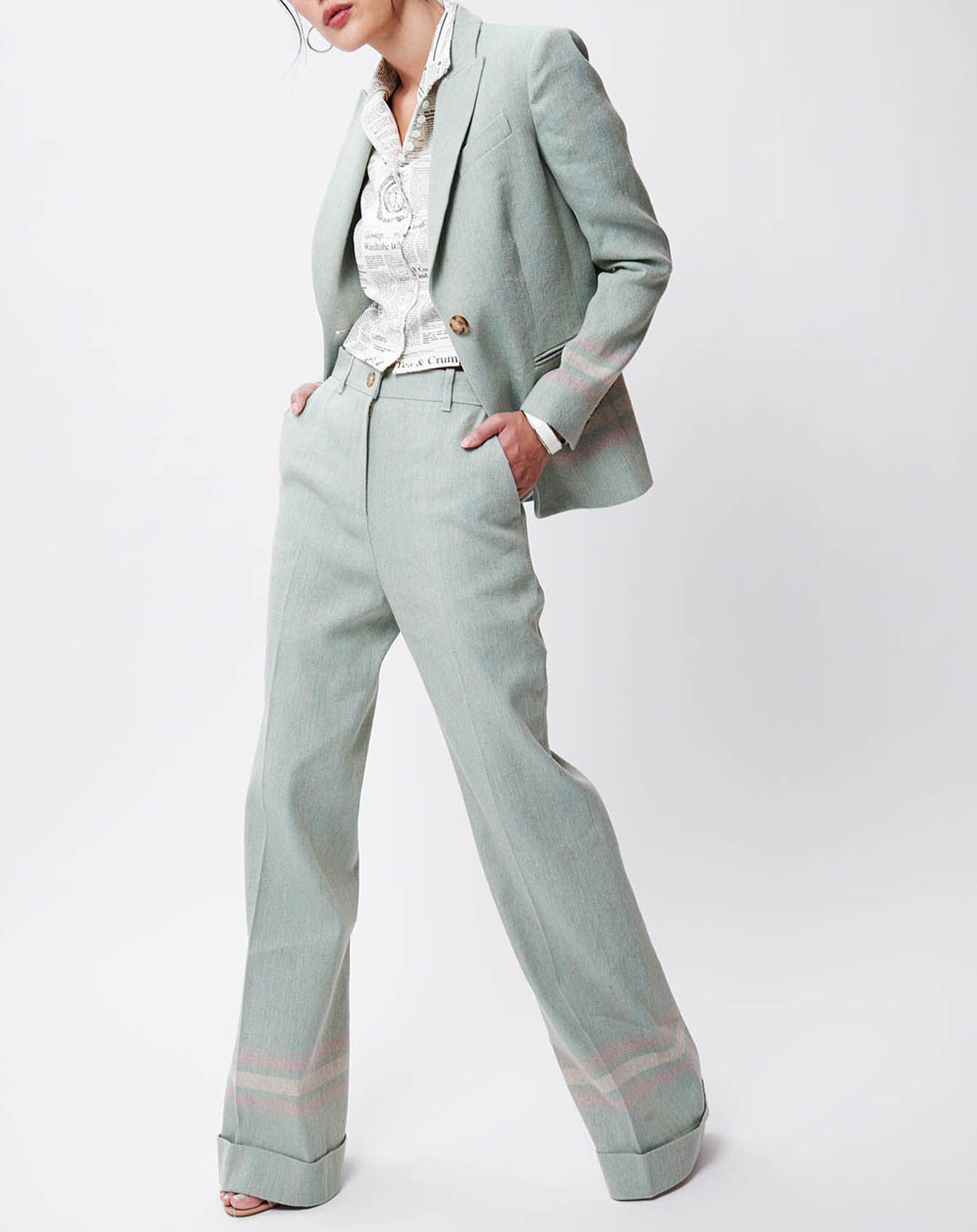 John Galliano Veste en Lin mélangé Giulia vert clair