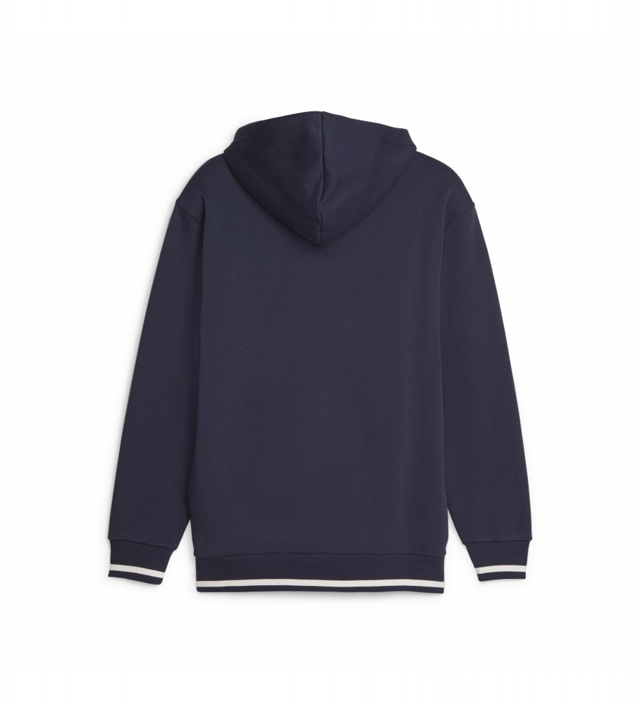 Moletom Puma Squad com zíper frontal, cor azul marinho