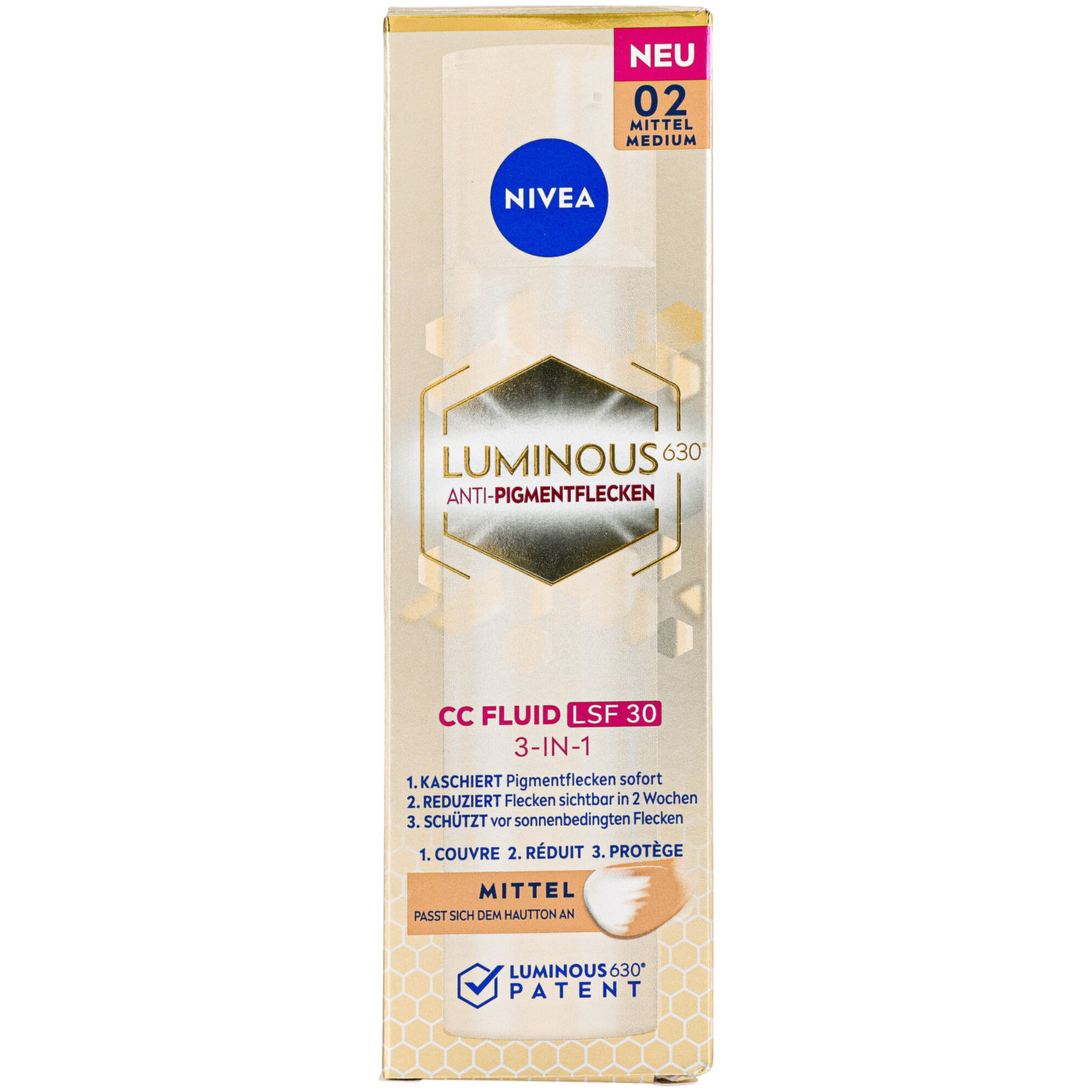 Nivea Cellular Luminous 630® 3-in-1 CC Fluid Medium LSF 30
