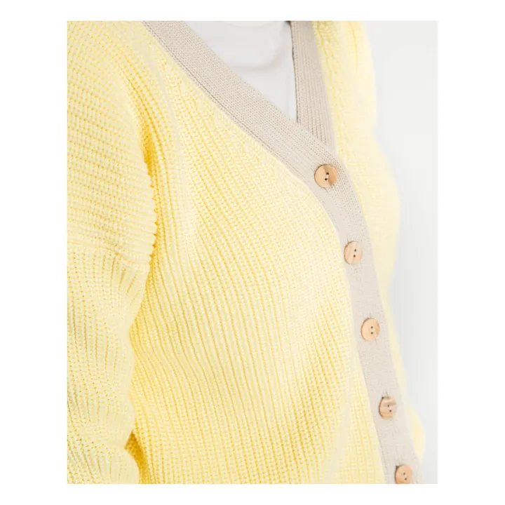 Matona Cardigan Color Block Coton Bio | Jaune