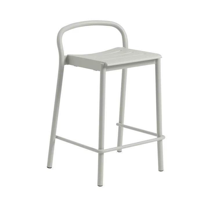 Muuto - Linear Steel Barhocker Outdoor, SH 65 cm, grau
