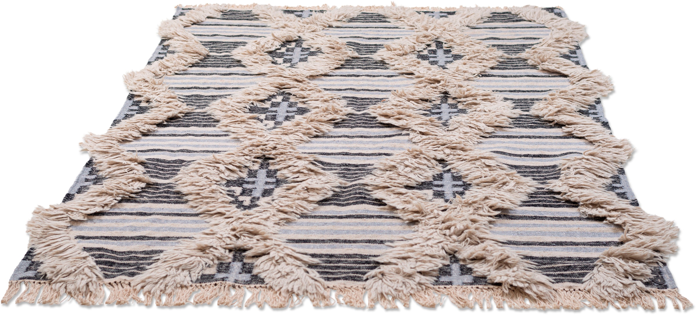 TOM TAILOR HOME Teppich »Cozy Kelim« rechteckig 5 mm Höhe handgewebt, mit Fransen, Boho-Style