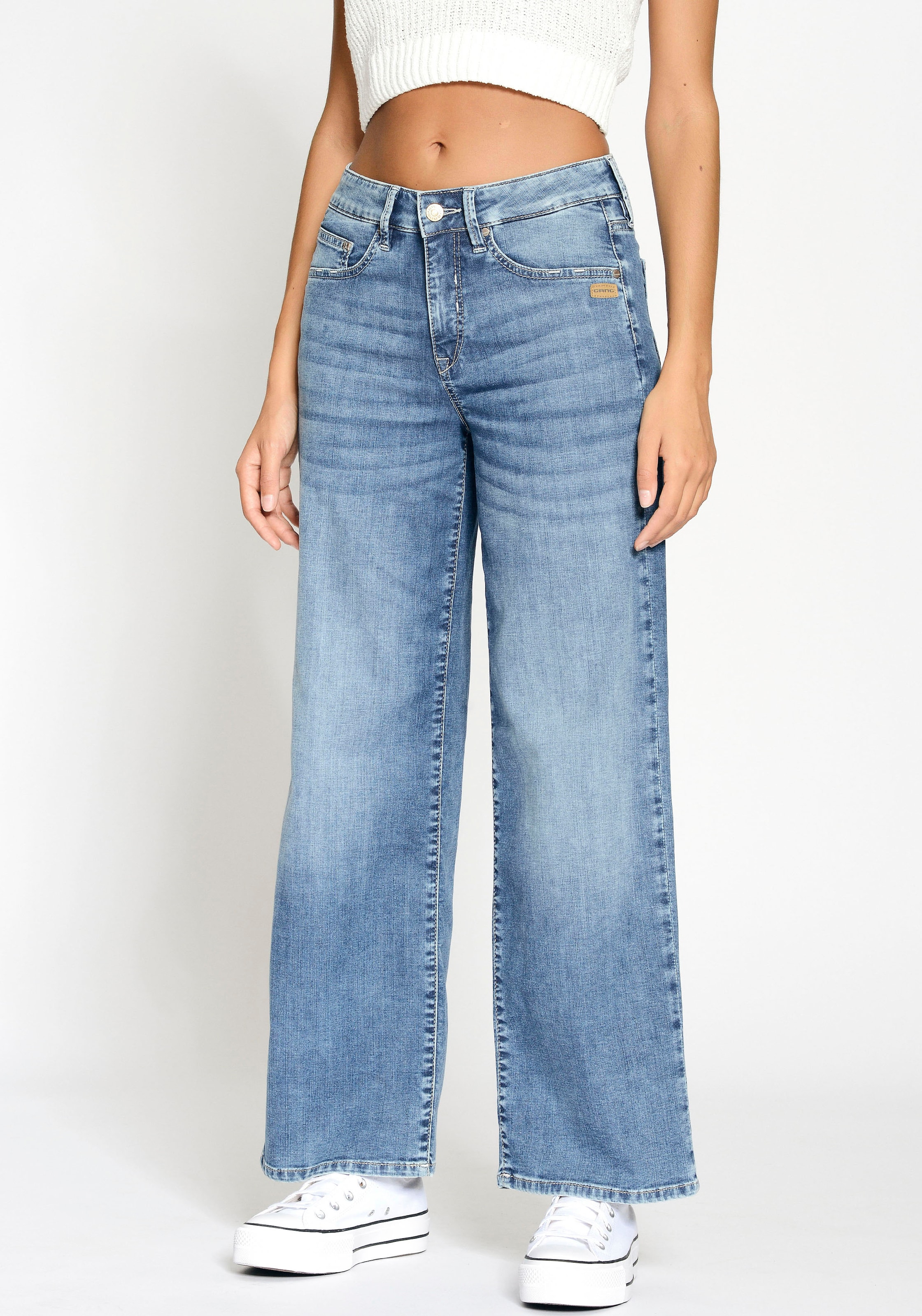 GANG Weite Jeans »94CARLOTTA«, weiter Fit im bodenlangen Palazzo-Style
