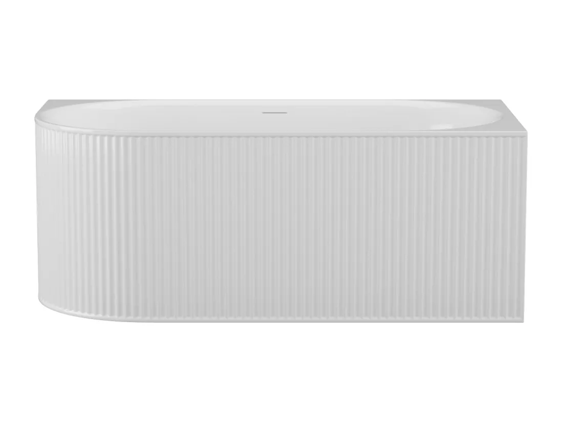 Baignoire d'angle striée - 290L - 170 x 80 x 60 cm - Blanc mat - Acrylique - Angle droit - BARBORI