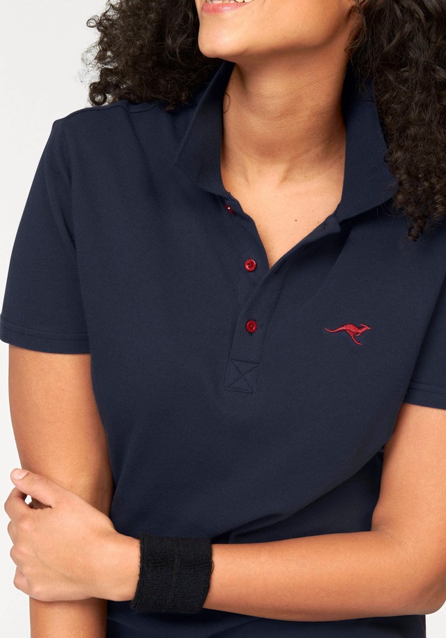 KangaROOS Poloshirt Kurzarm,  unifarben,  Polokragen,  aus Baumwolle, grosse Grössen