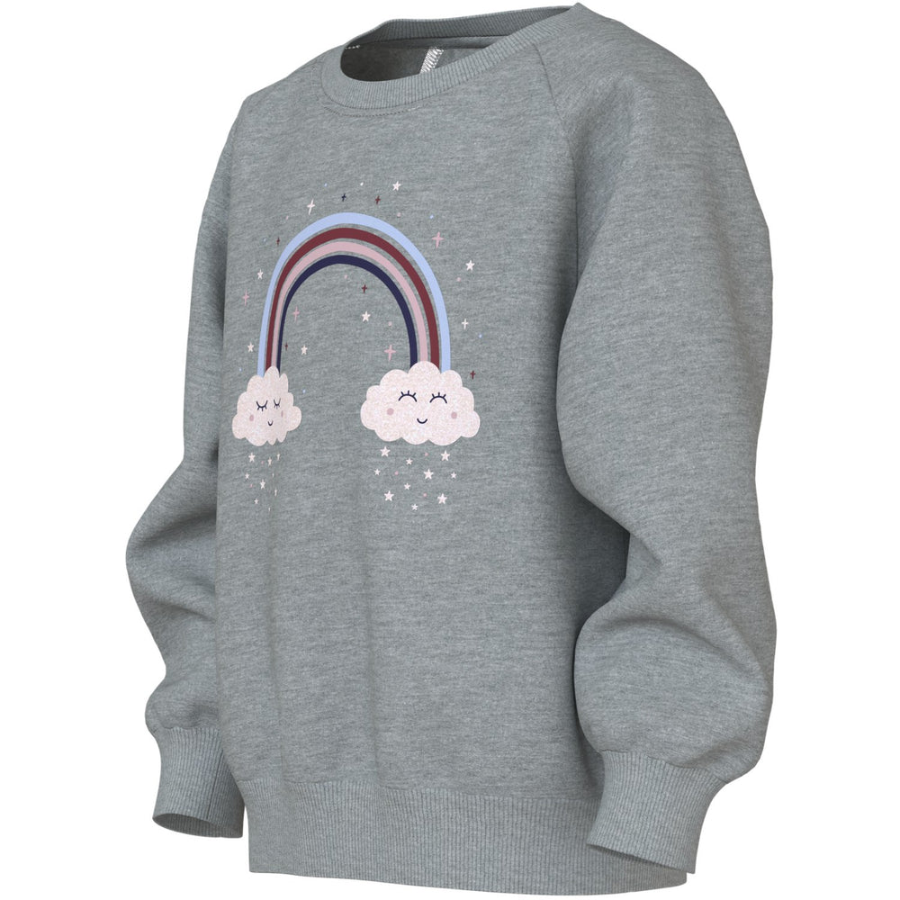Køb Name It Grey Melange Rainbow Clouds Nmfvenus Ls Nreg Sweat Bru
