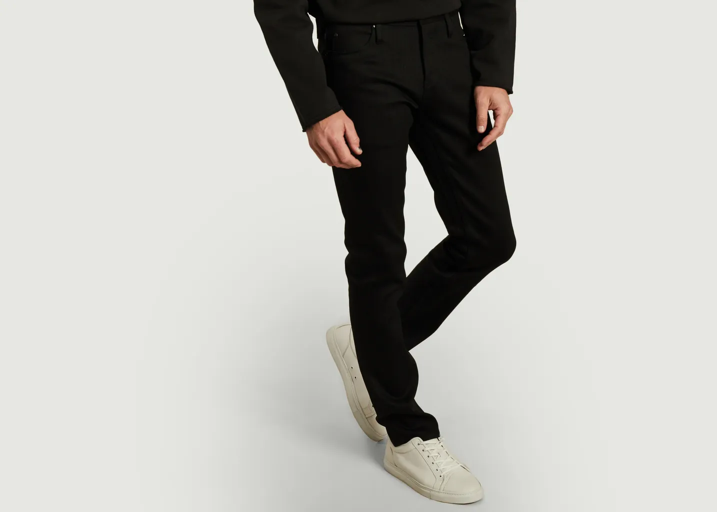 Jean Skinny Solid Black Stretch Selvedge The Unbranded Brand