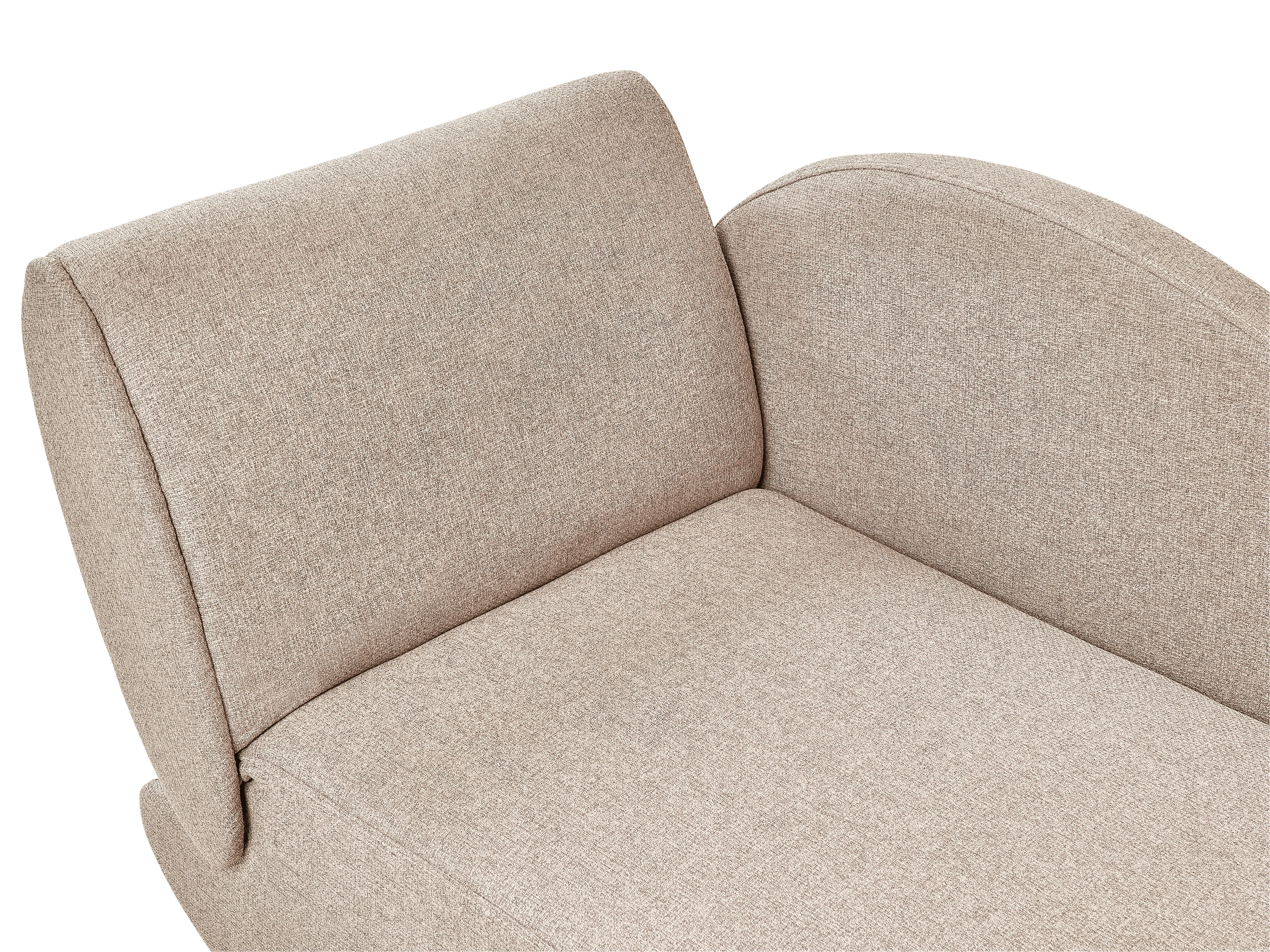 Linkszijdige chaise longue MERI Kunstlinnen Lichtbruin met opbergruimte