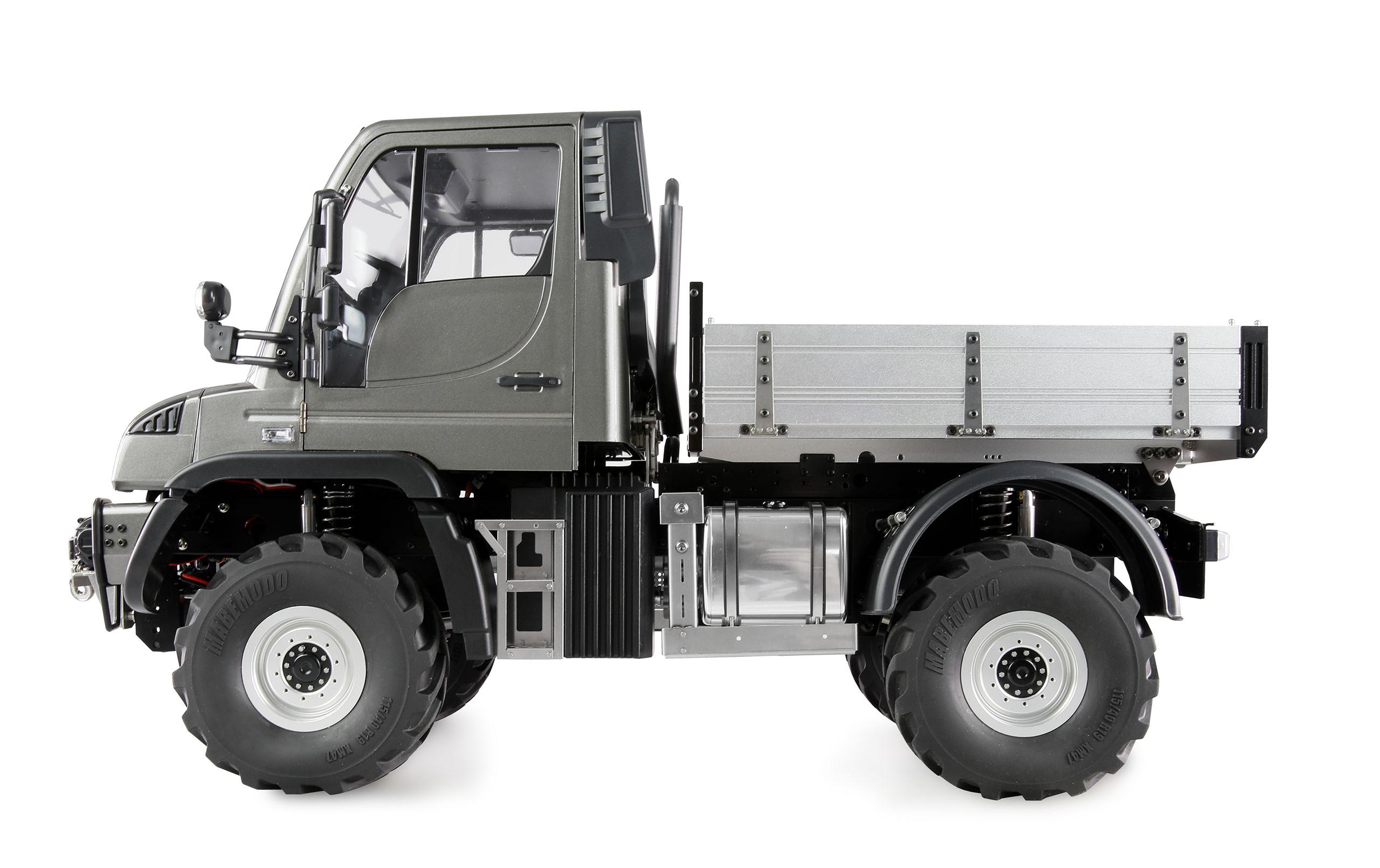 Mercedes-Benz Unimog Geräteträger 4WD Anthrazit 1:10, ARTR<br>Originalgetreues Unimog RC-Modell