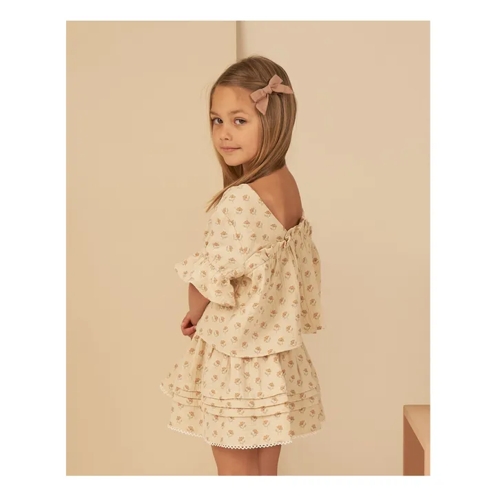 Rylee + Cru Blouse Francie à Fleurs | Blanc cassé