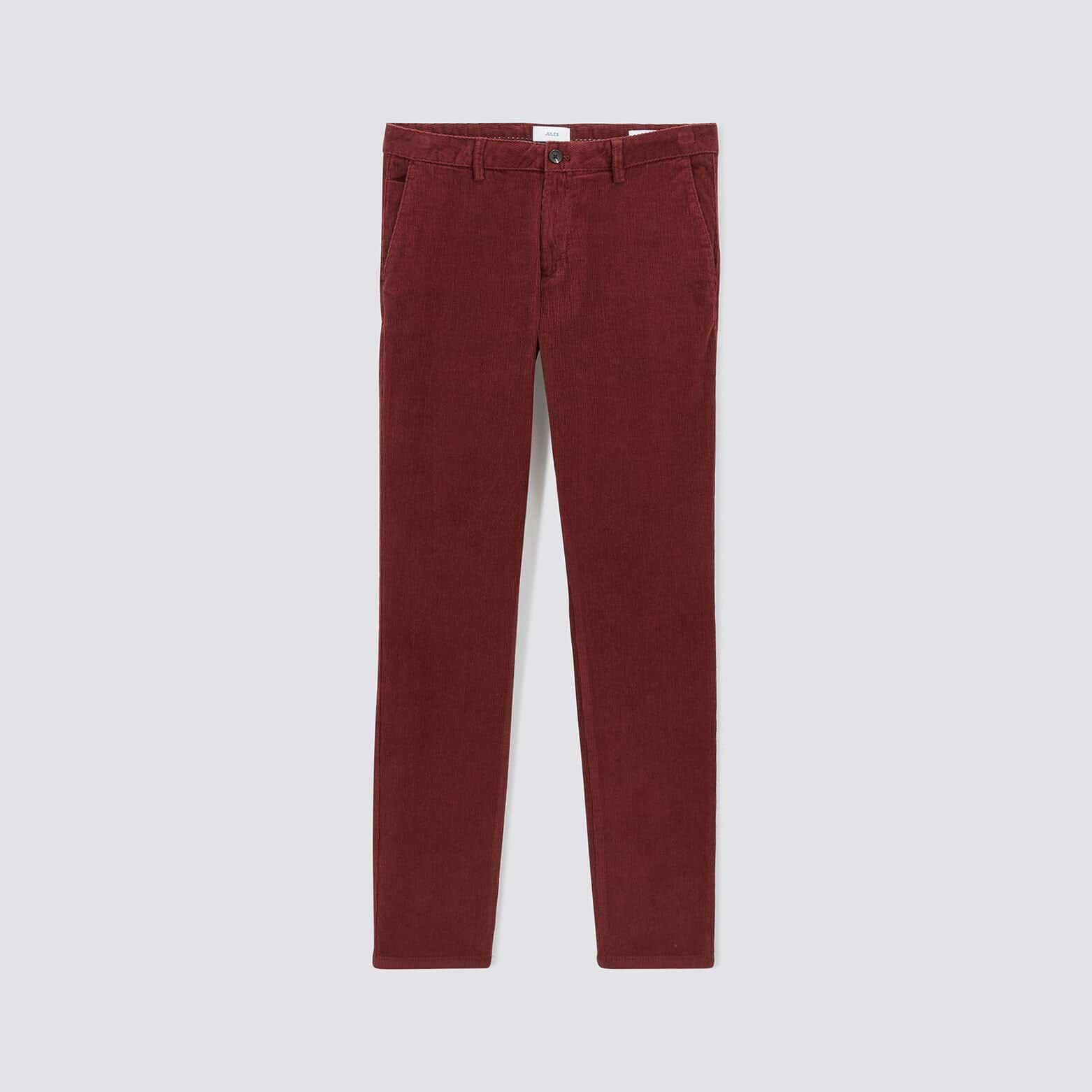 Pantalon chino en velours contient du coton recycl Bordeaux