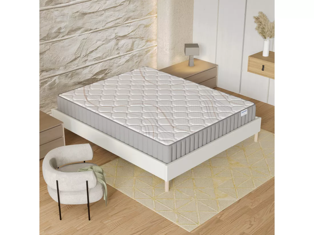 Matelas Sirius 140x190cm - Latex Naturel & Accueil Confort 400g/m2 (Anti-Points de Pression)- Épaisseur 16cm-Soutien Tonique Ferme & Enveloppant-Label sanitized