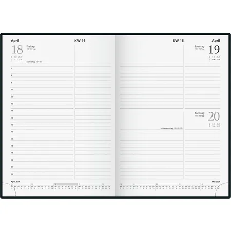 Glocken Tageskalender Buchkalender schwarz 2024 Blattgröße 14,5 x 20,6 cm