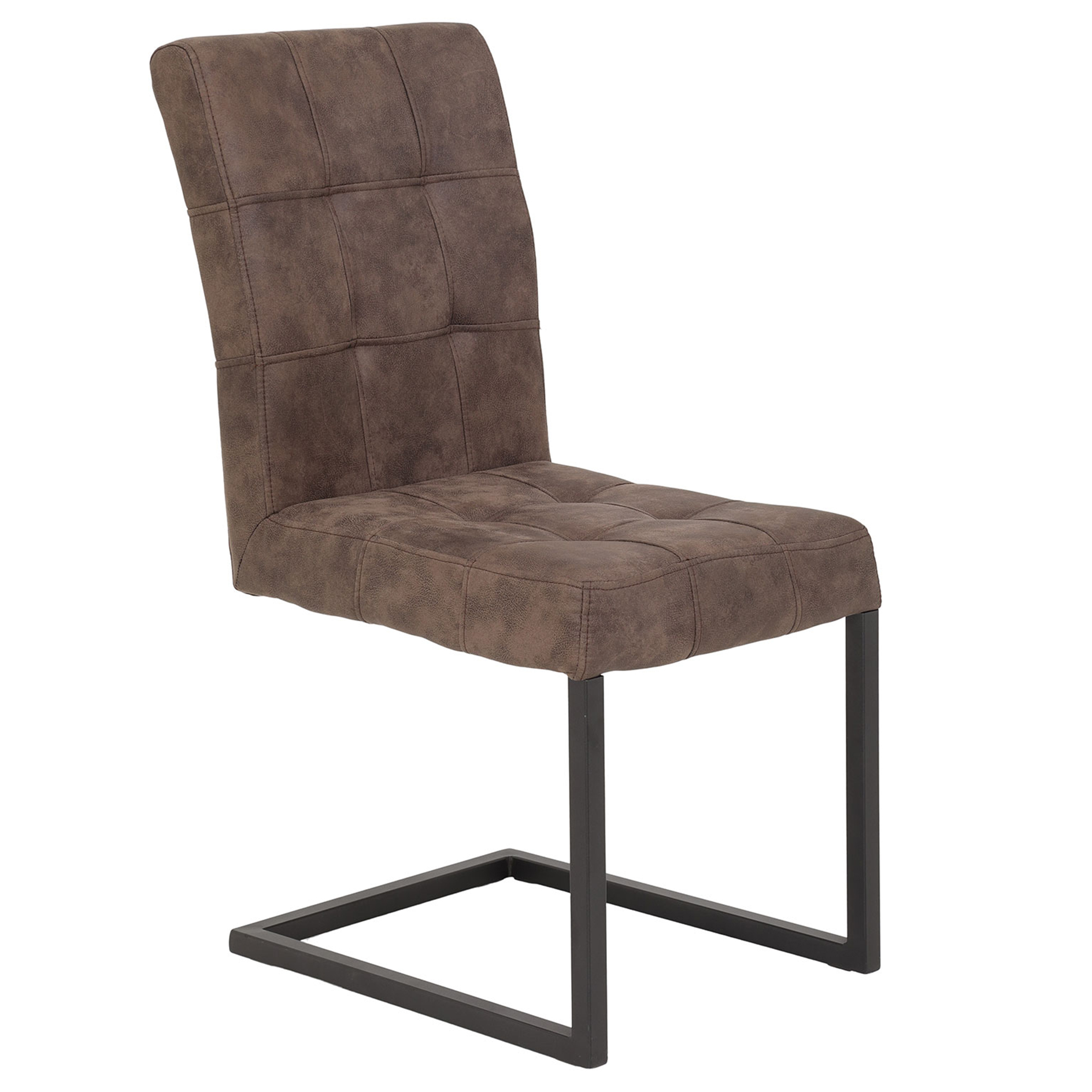 Schwingstuhl - braun - Kunstleder Vintage